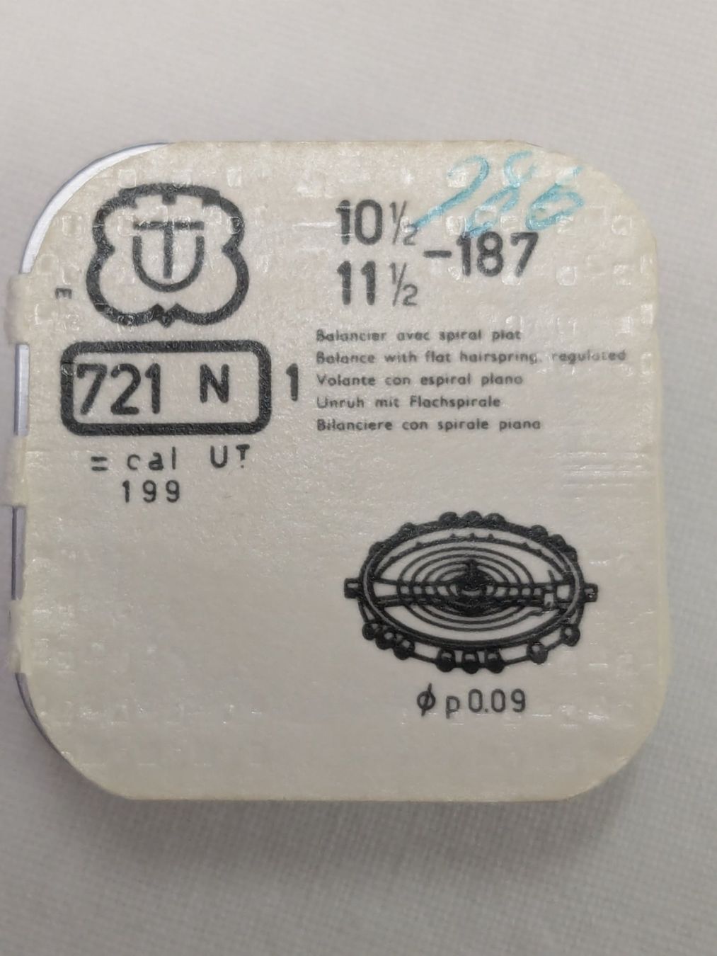 Orologi: Unitas Unruhen mit Flachspirale, Kaliber UT 199 – Nuovo e nell'imballaggio originale da Weinfelden venduto da blaukreuz_brocki_TG 5