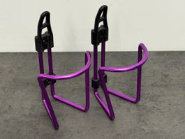Flaschenhalter Aluminium, violett retro MTb gravel neu