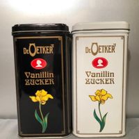 2x tolle nostalg. BLECH DOSEN - Dr. Oetker`s Vanillin Zucker