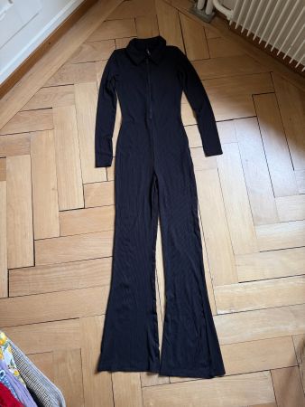 FISHBONE - Jumpsuit schwarz gerippt XS