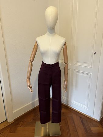 Uterqüe Bordeaux Trousers, Size 26, Stylish Look!