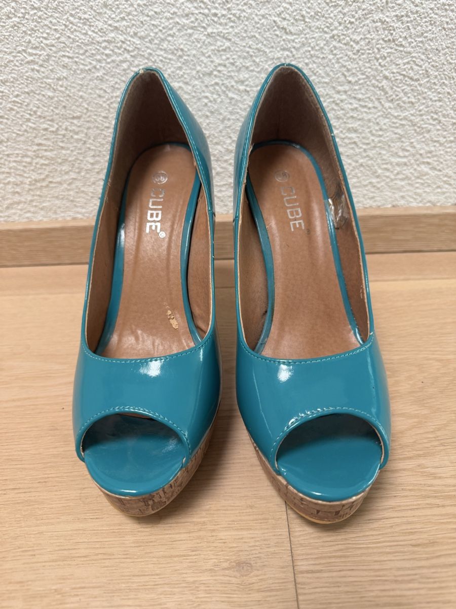 Cube Scarpe da donna: CUBE Plateau High Heels / Peeptoe Gr. 38 Türkis – Nuovo (secondo la descrizione) da Winkel venduto da Schorley