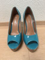 CUBE Plateau High Heels / Peeptoe Gr. 38 Türkis