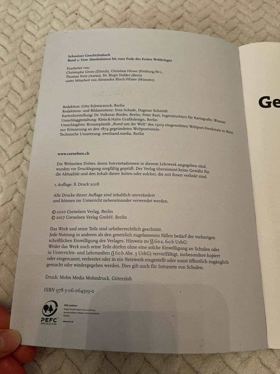 Bücher: Schweizer Geschichtsbuch 2, Cornelsen Verlag – Gebraucht aus Kreuzlingen von qos_99wt 2