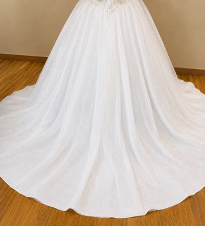 Prinzessinnen Hochzeitskleid mit Glitzer & Schnürung Gr. S/M