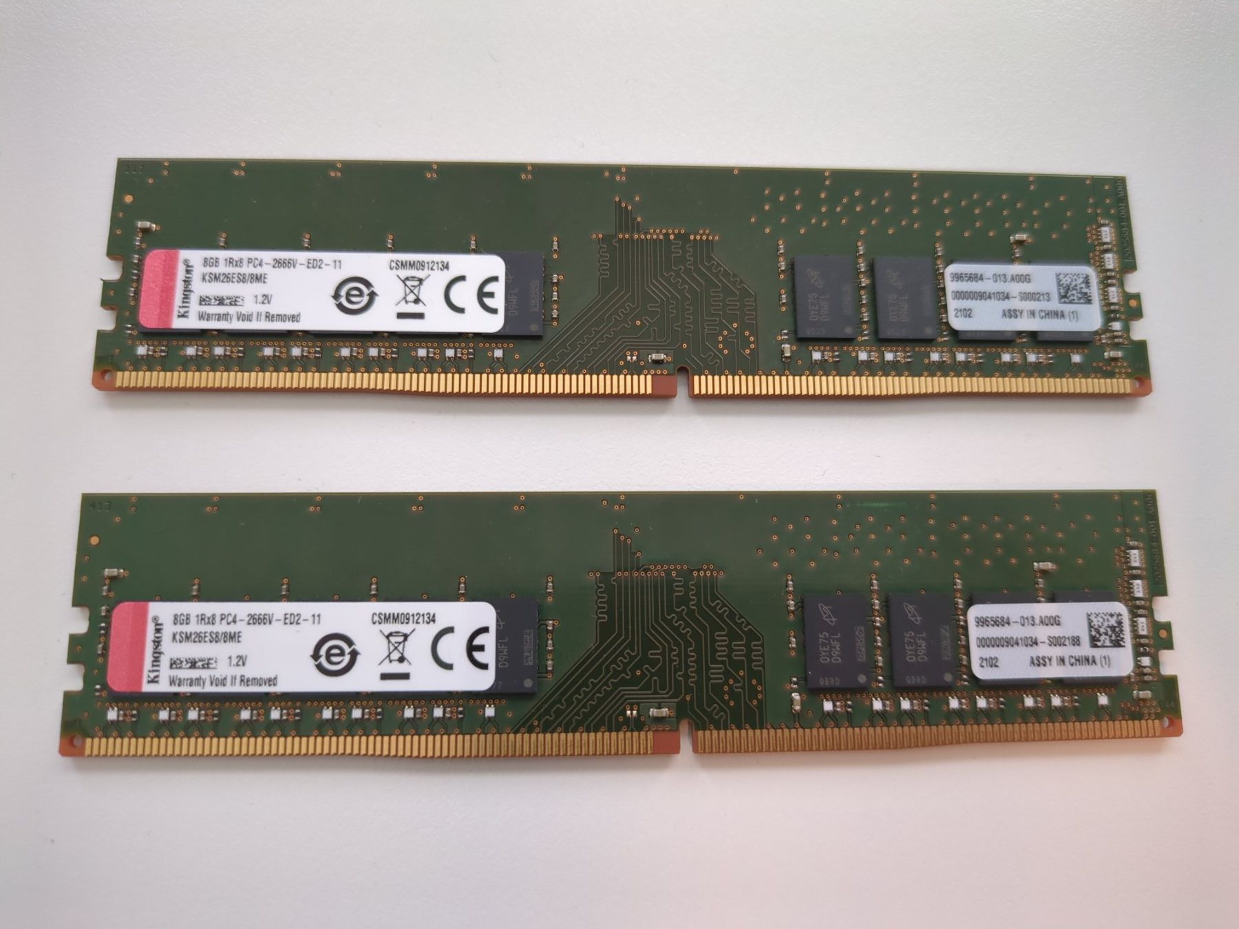 Kingston Memoria / RAM: 2x 8GB ECC Kingston 1Rx8 PC4- 2666V-ED2-11 – Usato da Zürich venduto da ens0ch