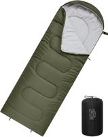 Schlafsack 3 Jahreszeiten mit Kapuze, leicht, warm, Camping