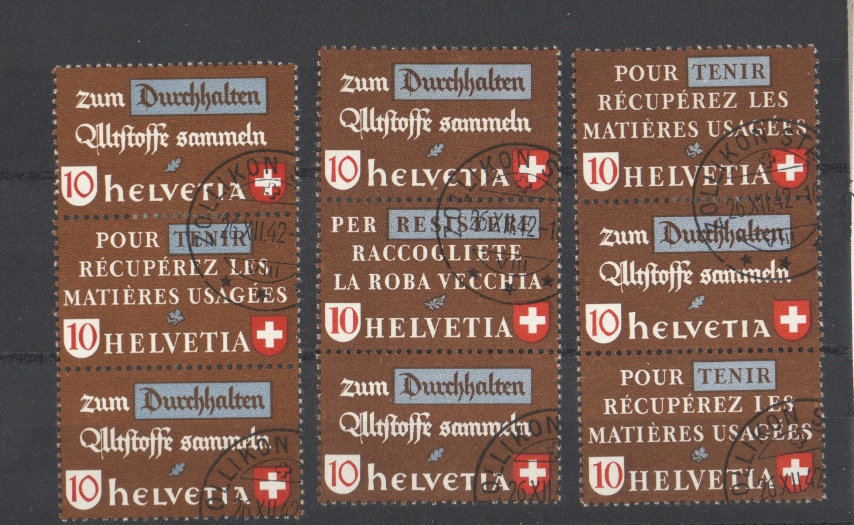 Alle Briefmarken: Timbres se tenant – Gebraucht aus Echichens von Topfila 5
