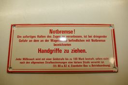 Original Schild DB Notbremse