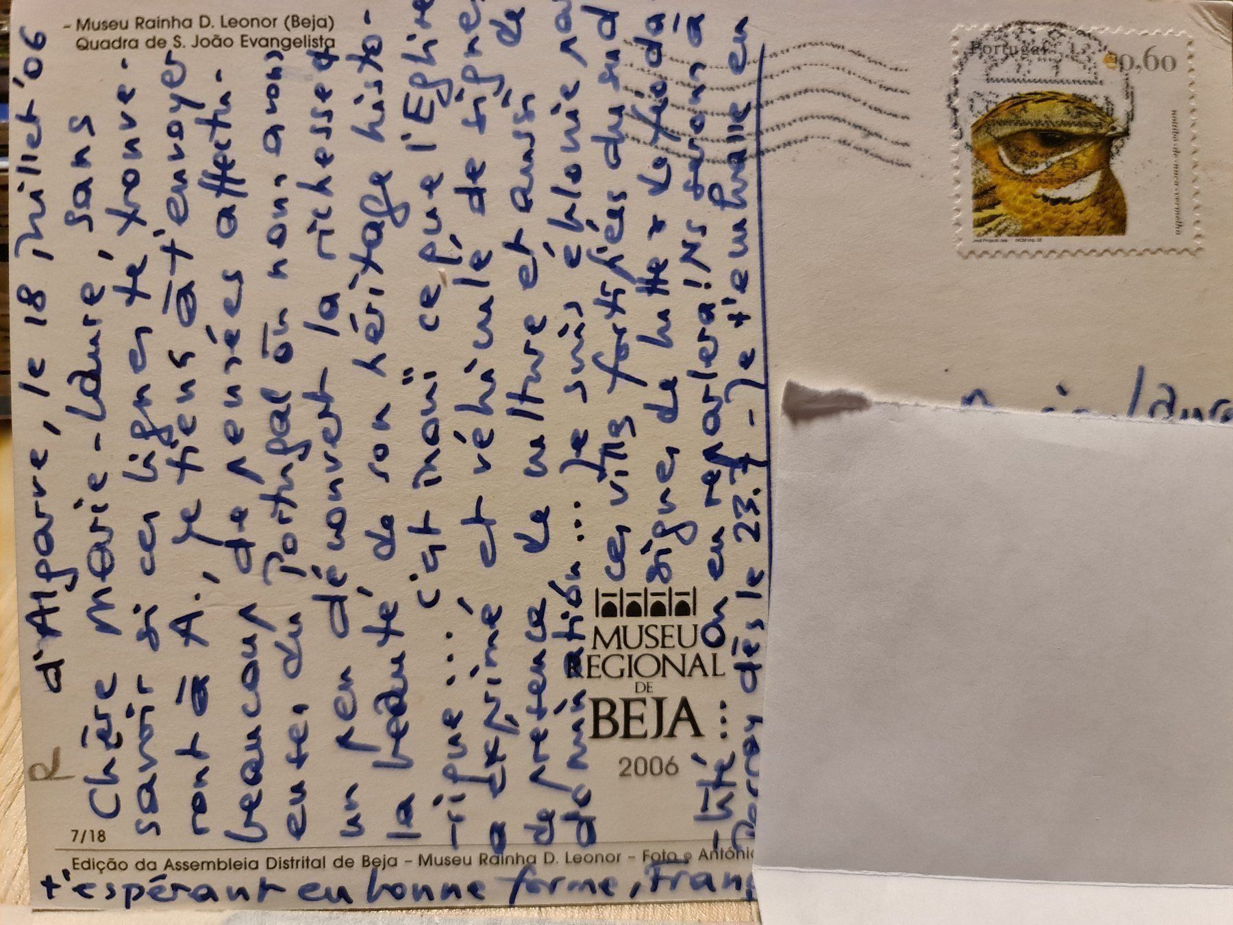 Cartoline postali: Ansichtskarte Portugal Museo Rainha Beja 2006 – Usato da Dintikon venduto da Vexi 1