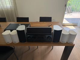 Denon AV Receiver 7.2 mit Piega Lautsprecher-Set mit Sub.