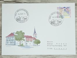 CL02 Enveloppe + Timbre Suisse 1989