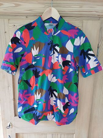 Bunte Bluse Kurzarm S Sommer Muster Top, wie King Louie, COS