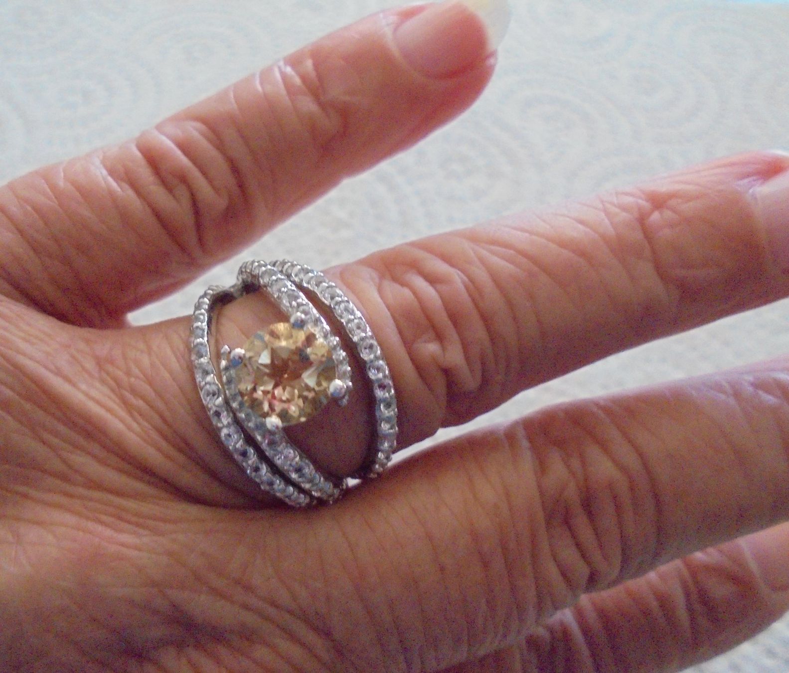 Anelli: Echtschmuck: Silberring 925er Champagner-Quarz 18/56 – Nuovo (secondo la descrizione) da Zuchwil venduto da maumauchi 7