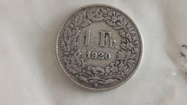 1 Franken 1920, Silbermünze Schweiz, (WA5-9)