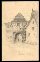 Handgemalt: Maulbronn, Ortspartie mit Wo