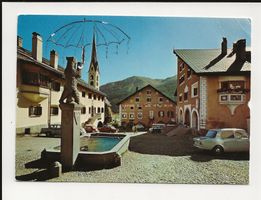 AK 1977 Zuoz Dorfplatz , Oberengadin GR