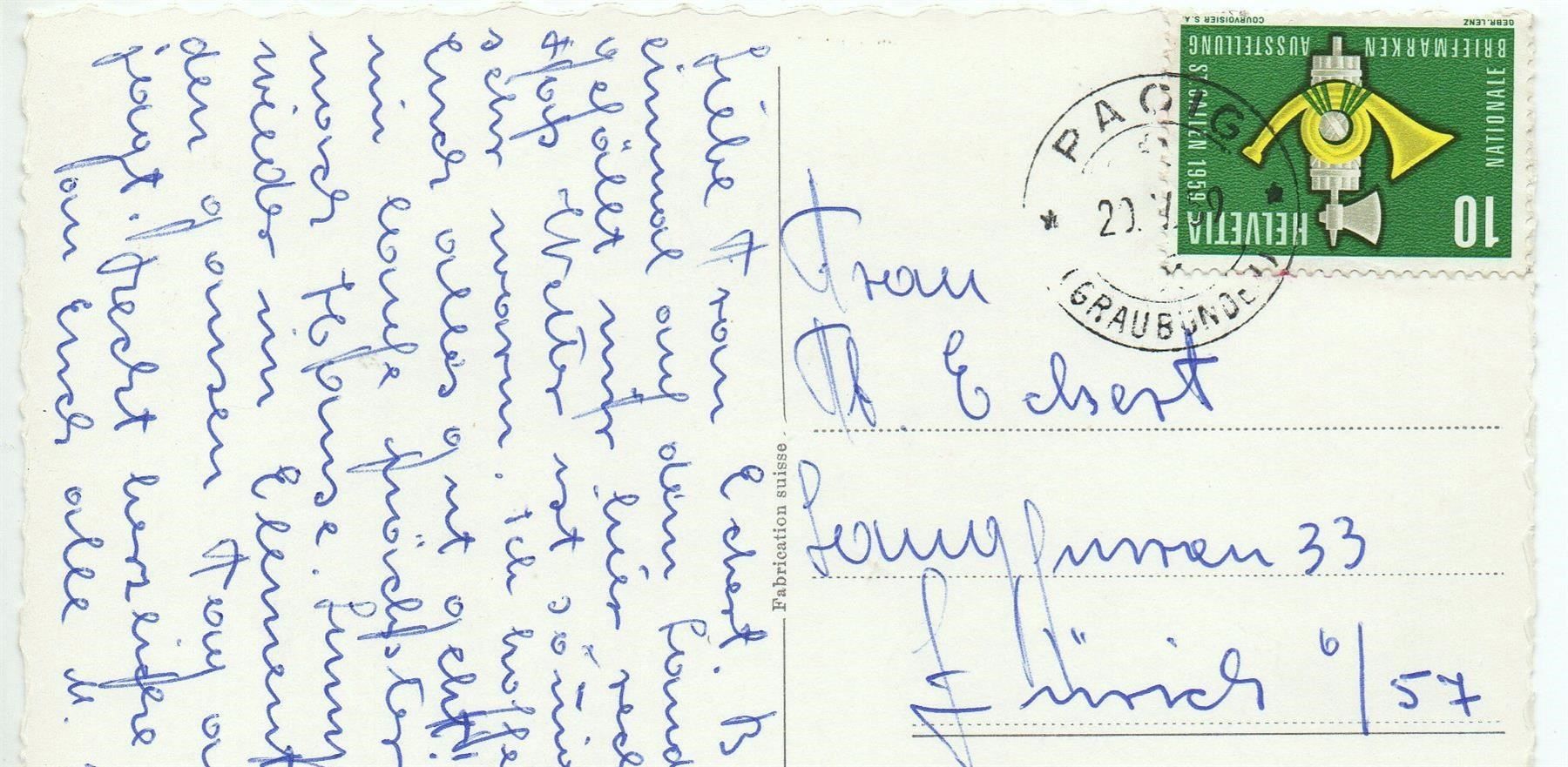 Cartoline postali: AROSA PAGIG 1350m – Usato da Jona venduto da philajona 1