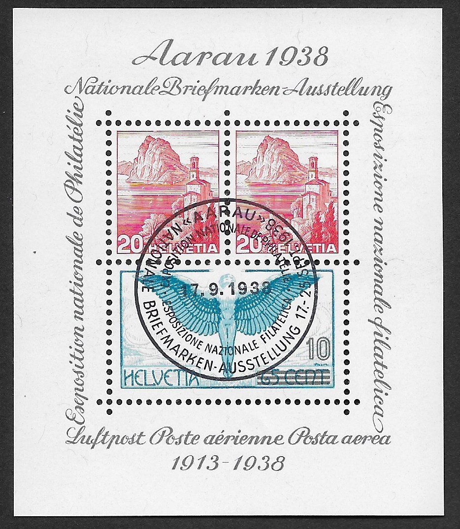 Alle Briefmarken: 1938: Aarauer-Block Nr.W11 ET – Gebraucht aus Walperswil von Tcheidi