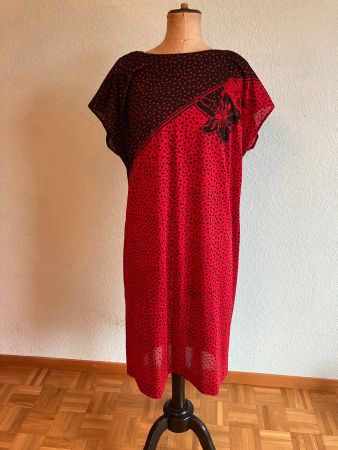Robe vintage années 80 rouge et noire