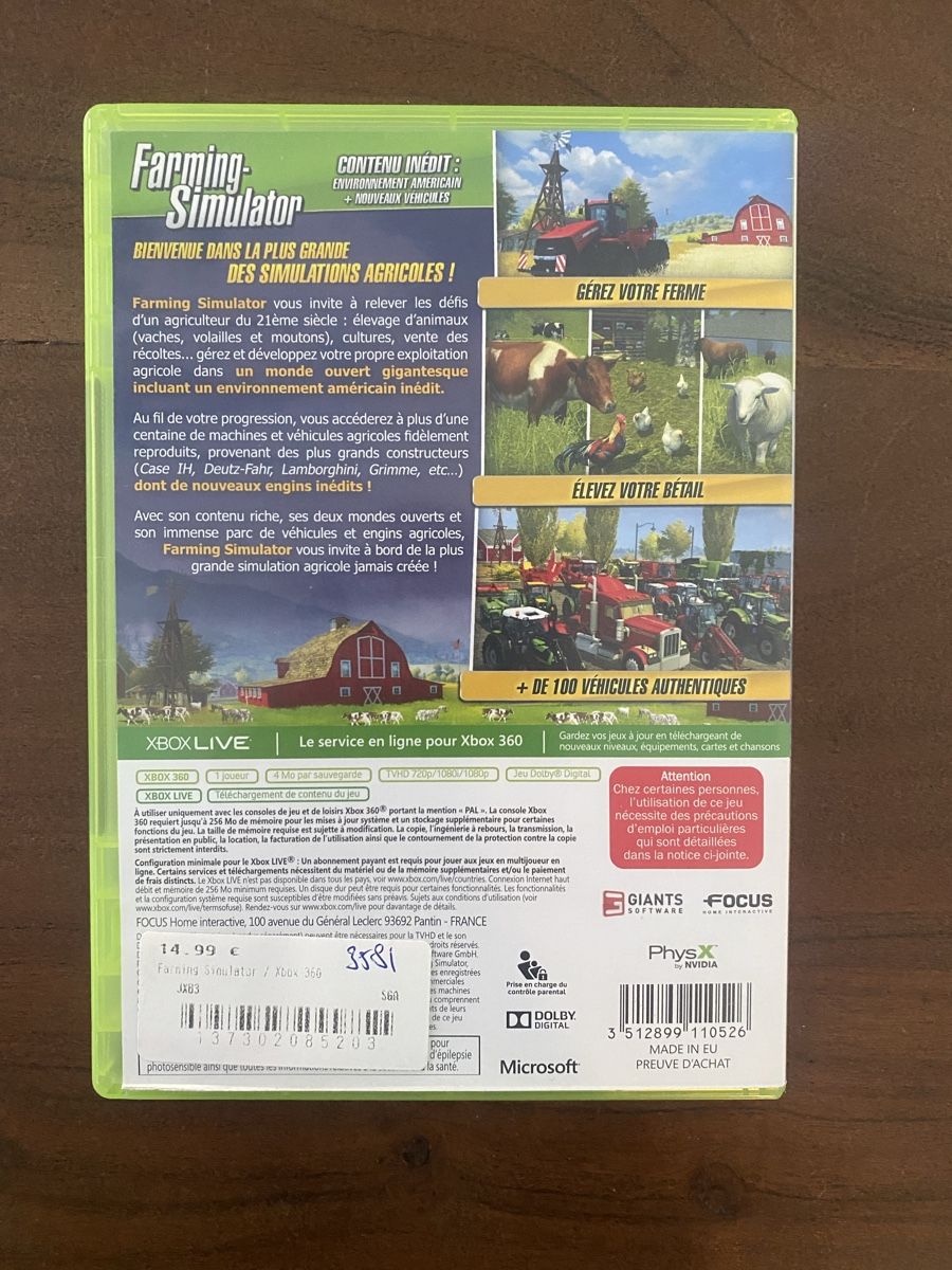 Microsoft Giochi: Farming Simulator für Xbox 360 (FR) – Usato da Thunstetten venduto da Virus_33 2