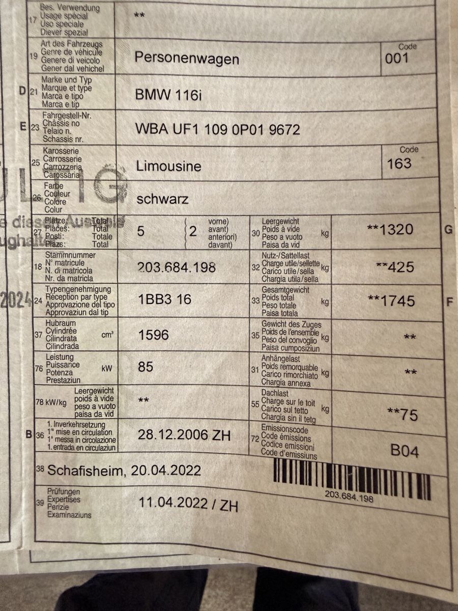 BMW Automobili: BMW 116i Schlachter – Difettoso da Amriswil venduto da mak_v9kw 7