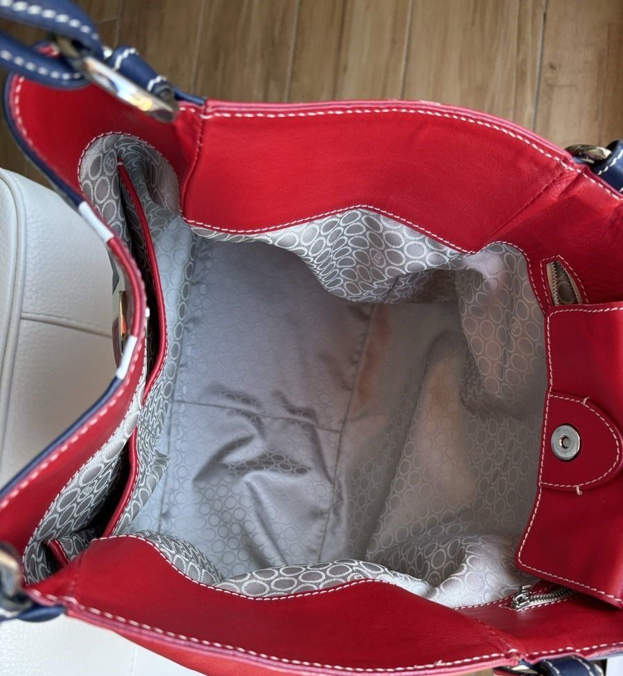 Bogner Taschen für Damen: Bogner Shopper Leder rot-blau-weiss – Gebraucht aus Muttenz von einfach-schoen 4