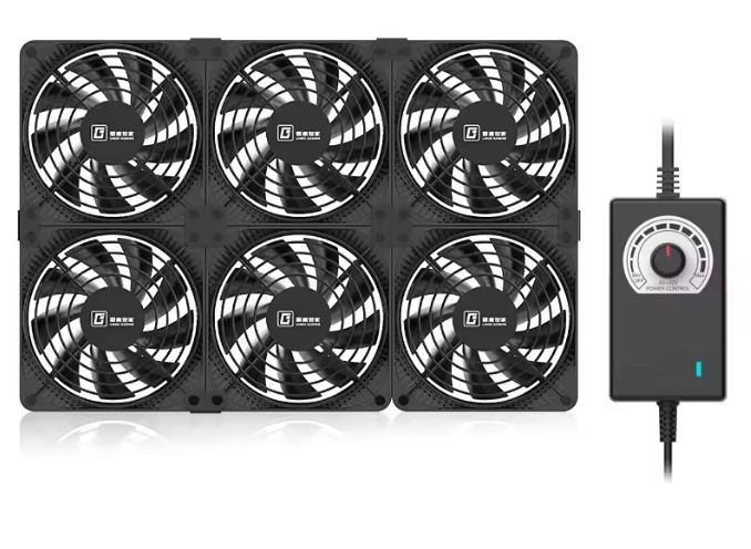 6 Lüfter mit Adapter 3000 U/min 120mm für Mining Rig oder PC (Neu und ...