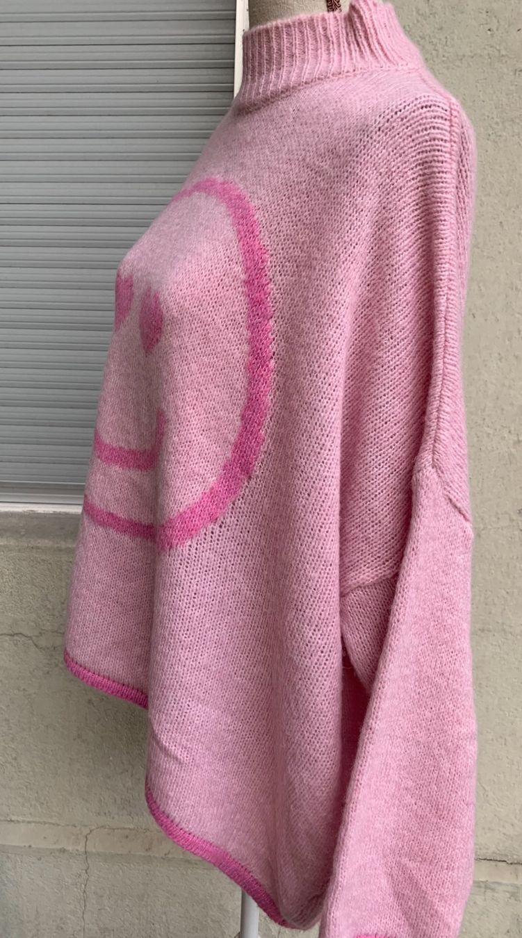 Pullover & Sweatshirts: Superbe pull rose oversize FARFALLA smiley amoureux TU – Gebraucht aus Martigny von only__you 6