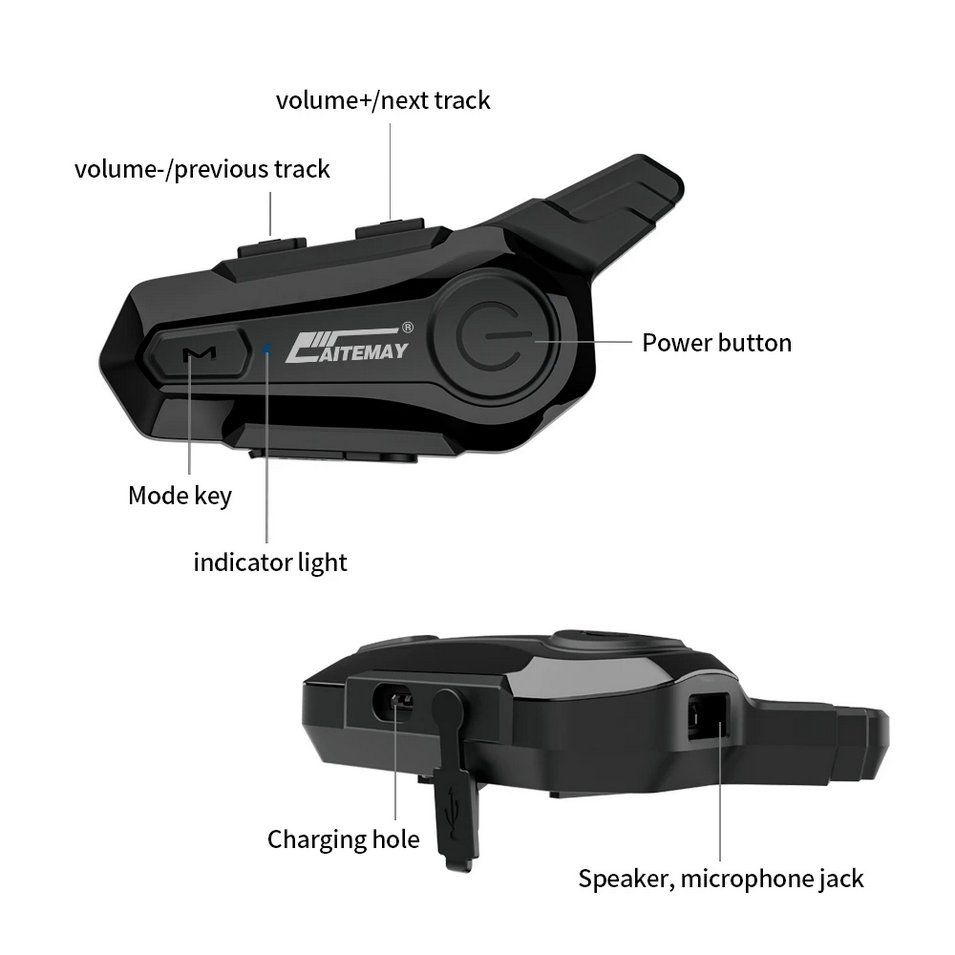 Kopfhörer: 2x Motorrad Helm Intercom Bluetooth 1000m Gegensprechanlage – Neu und originalverpackt aus Genève von Anna-38 1