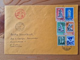 Sonderluftpost R-Kreuz mit STempel St.Gallen 9.5.1940