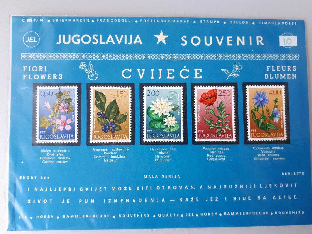 PROPHILA Collection Jugoslawien Briefmarken 1963 – Komplette Ausgabe 1034–1039 Postfrisch MNH (Flora & Pilze)