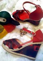 Sandalen 37 Rot echtes Leder