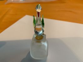 Glasflakon Schwan, Vintage Parfümflasche, Dekoration.