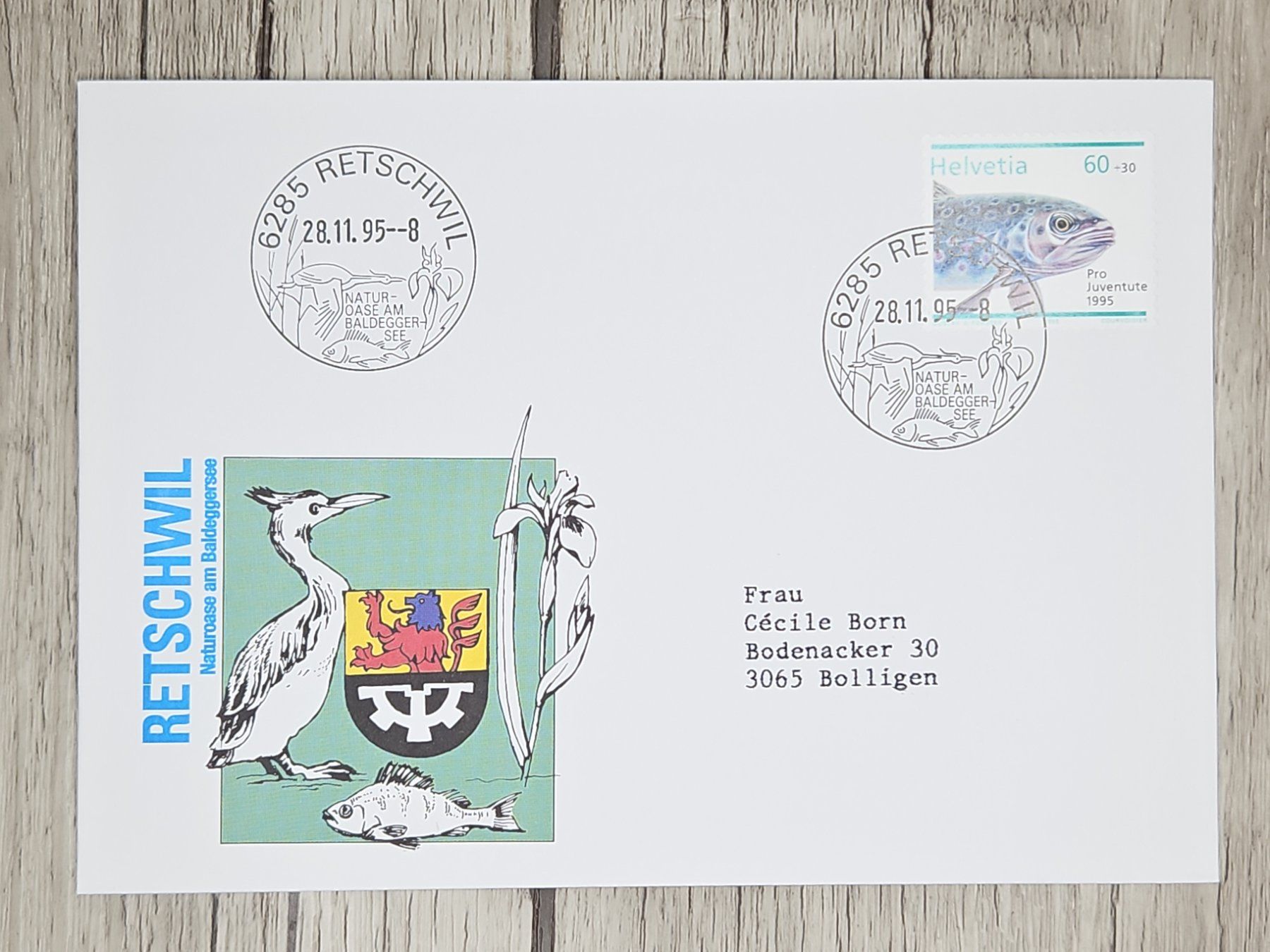 Tutti i francobolli: CL11 Enveloppe + Timbre Suisse 1995 – Usato da Cousset venduto da Patrick_Collections