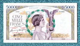 France 5000 francs 1942 klein-small Ph. gut erhaltung AU+