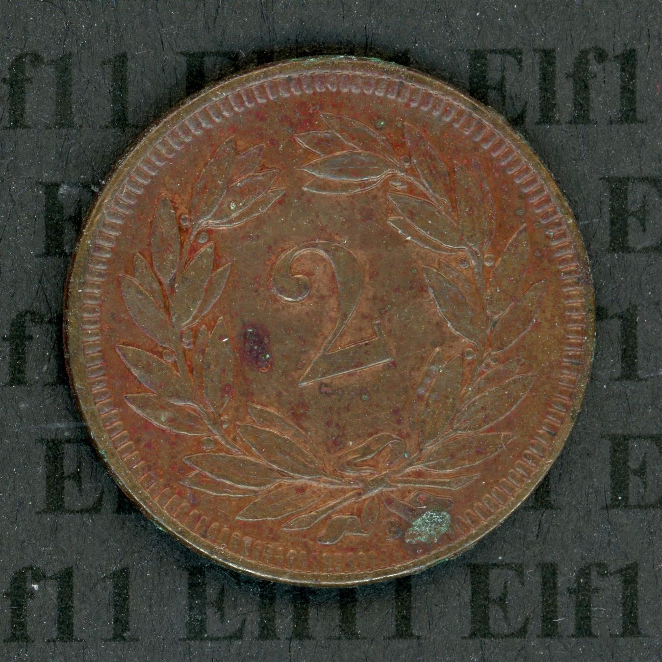 Tutti le monete: CHF___0.02 1908 ss+ 2 Rappen – Usato da Widnau venduto da Elf11 1