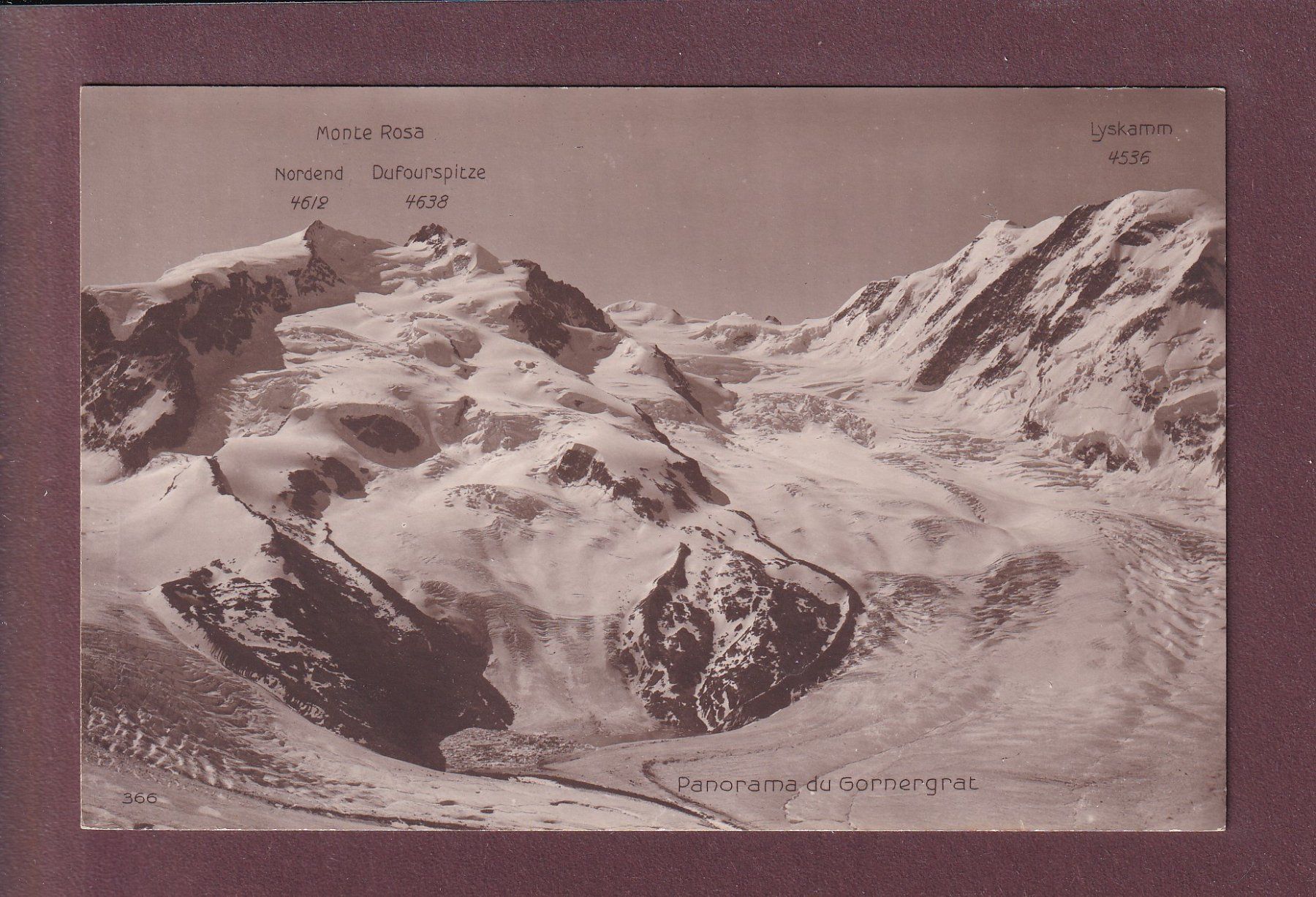 Cartes postales: GORNERGRAT - Monte Rosa - Lyskamm – D'occasion à Pully par nicecards