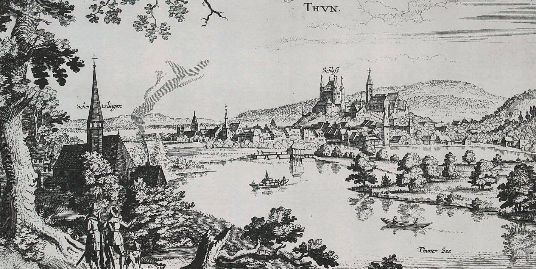 Stiche: Thun Kupferstich von Merian 1644 – Gebraucht aus Rafz von Helvet32 1
