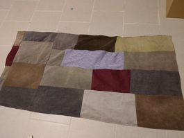 Patchworkdecke aus Cord, handgemacht, 60 cm x 120 cm
