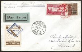 Flugpost Schweiz 1931 Lyon Genf Vignette Luftpost