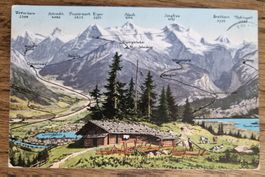 Kuriose Panoramakarte 1907, Photo B. Gabler, Interlaken
