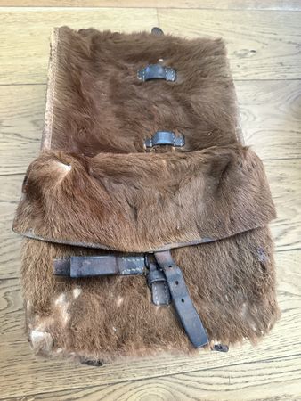 Vintage Militärtasche Kuhfell, ca. 1940, Rarität!