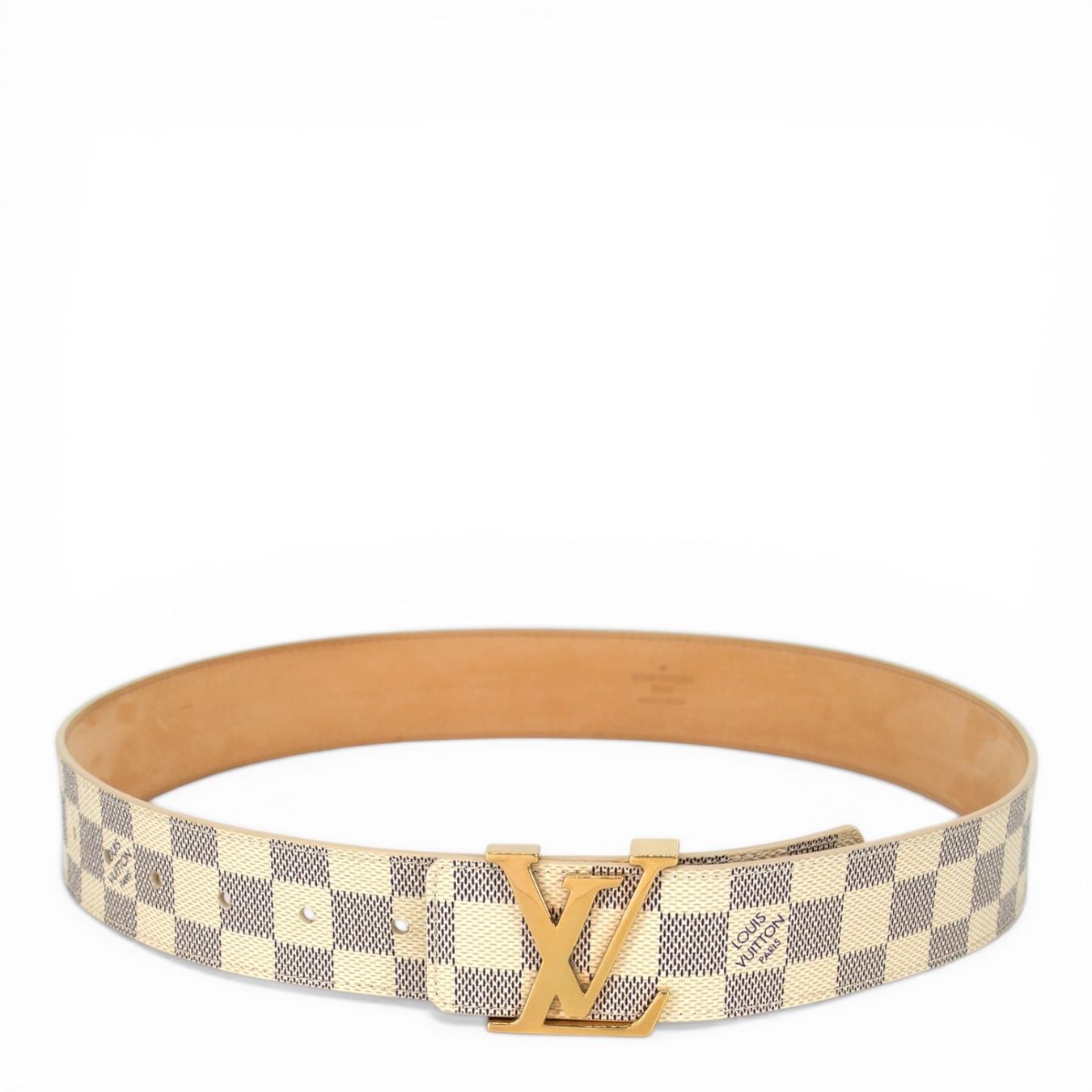 Louis Vuitton Gürtel: Louis Vuitton Initiales Damier Azur Gr. 80 – Gebraucht aus Binningen von Designerlabels
