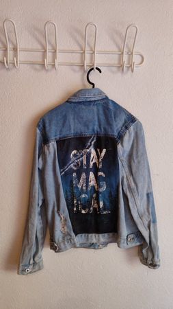 Jeansjacke Damen Gr. M mit Aufdruck, NEU