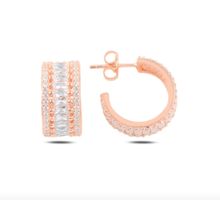 Ohrringe Alliance Zirkonia 925 roségold pavé Statement 14mm