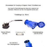 Campingadapter England, Schottland BS1363 - CEE16-3