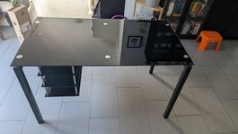 Schreibtisch Glas schwarz