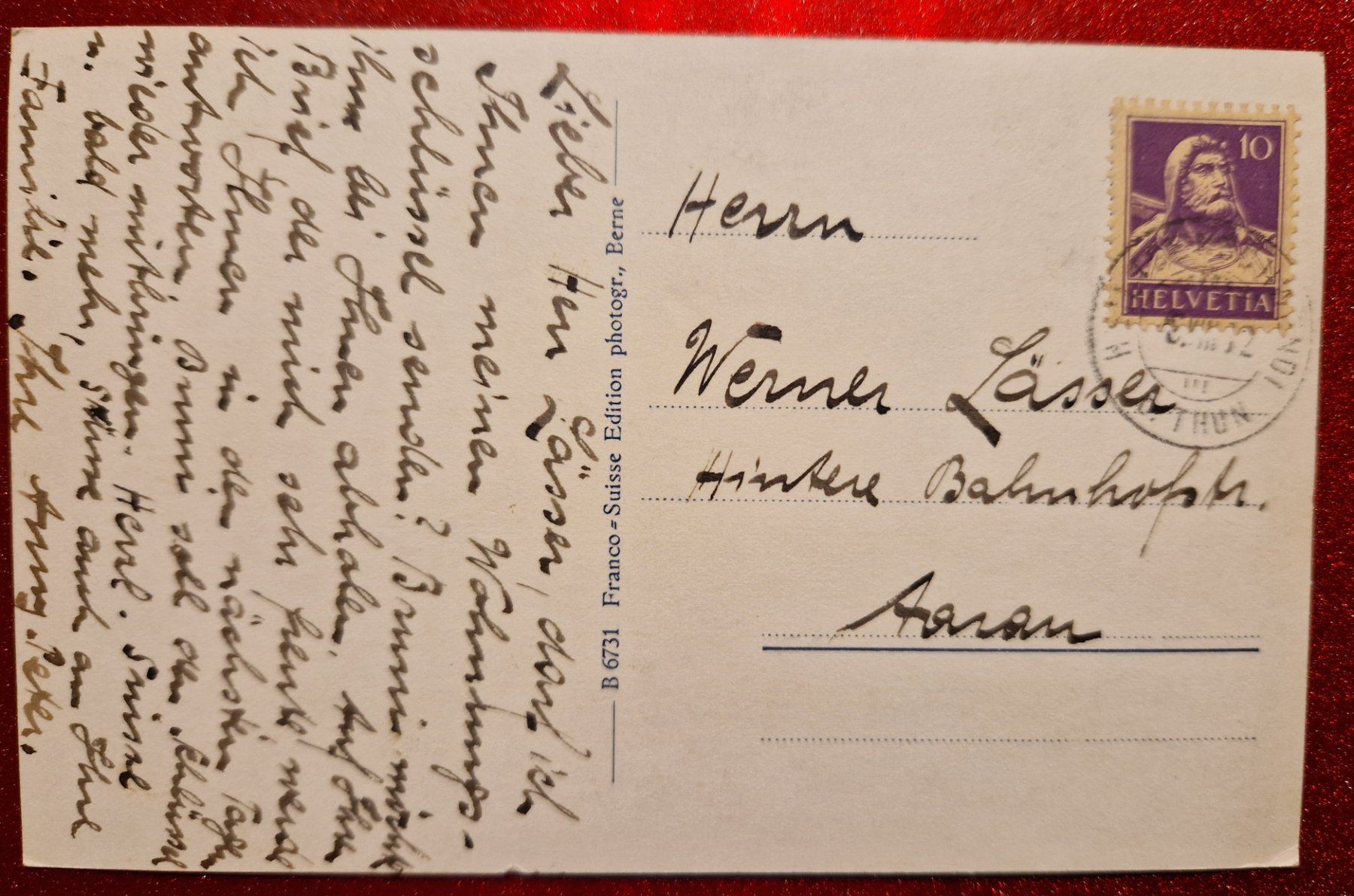 Ansichtskarten: Panorama Pension Waldheim Haltenegg Thun – Gebraucht aus Melchnau von Fishel 1