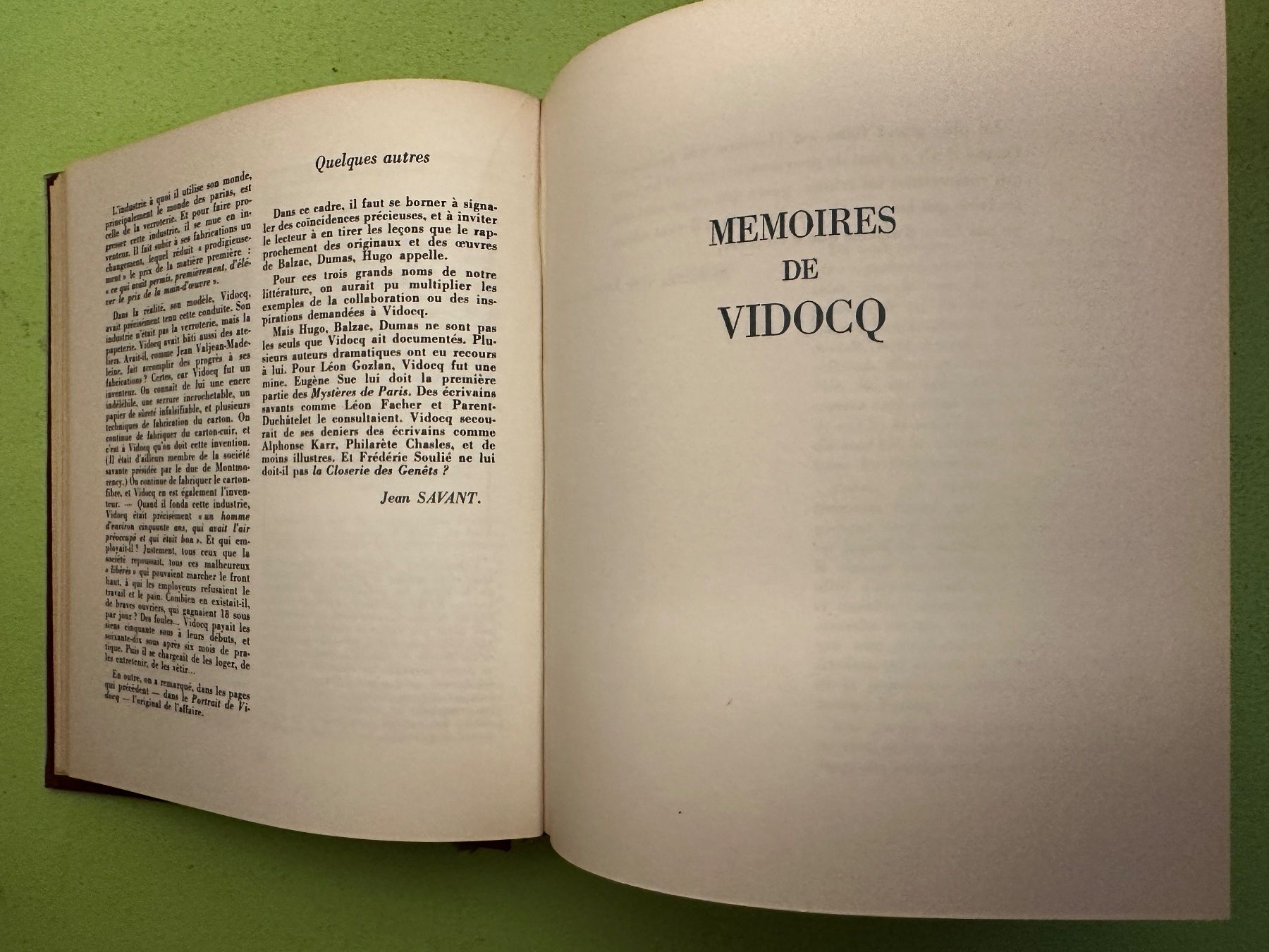 Bücher: Jean Burnat: Les mémoires de Vidocq. – Gebraucht aus Zürich von allp 6